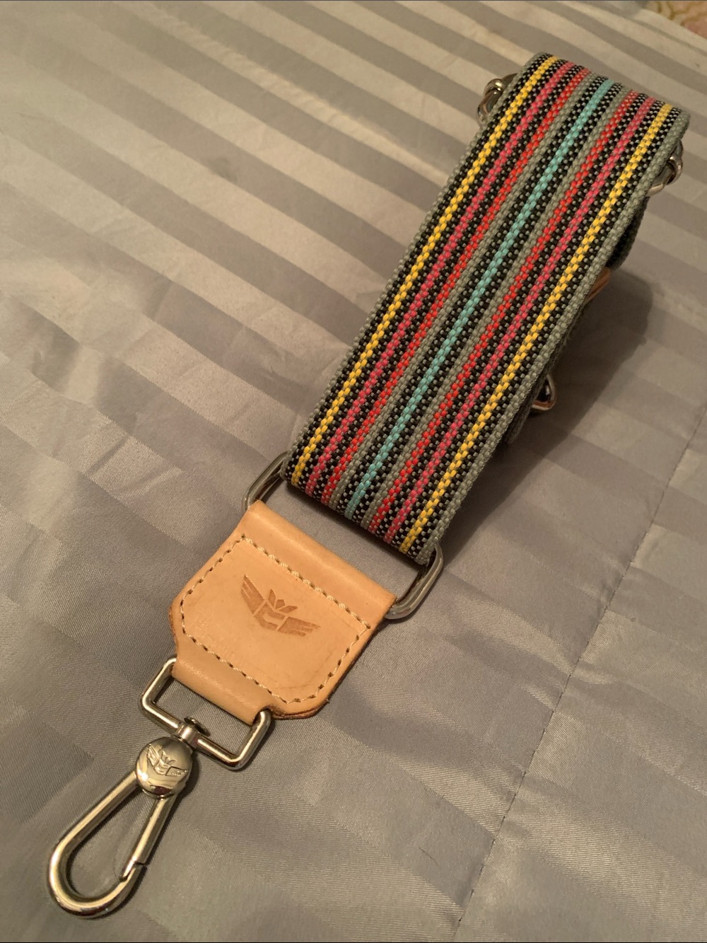 Consuela Grey Webbing Crossbody Strap